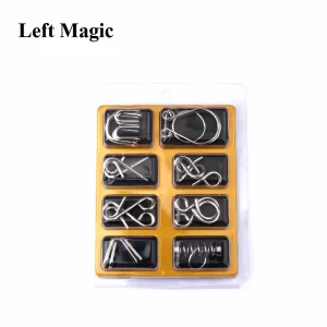 8 pçs/set materiais de metal montessori quebra cabeça fio iq mente cérebro teaser quebra cabeças para crianças adultos anti stress aliviar brinquedos