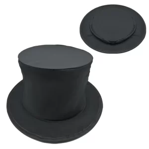 chapéu mágico dobrável preto, truques de mágica, qualquer coisa aparece de chapé